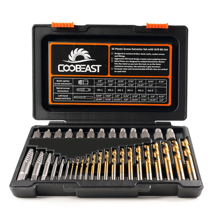 35 Pcs Screw Extractor Set,Left Hand Drill Bits Set Screw Extractor Kit