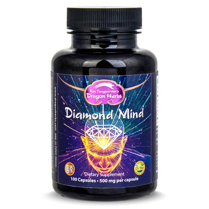 Dragon Herbs Plant Based Supplement for Memory & Concentration Support, Vegan Adaptogenic Formula with Ginkgo, Schizandra & Eleuthero - Diamond Mind 100 Capsules