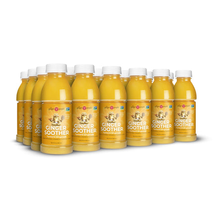 Turmeric Gingerade, Ginger Soother by The Ginger People – Drug Free Digestive Health, Turmeric Flavor, Premium Quality Turmeric Juice - 288 Oz (12 Oz Pack of 24)
