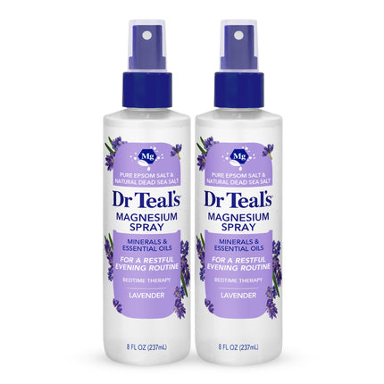 Dr Teal's Magnesium Lavender Spray with Natural Dead Sea Salt, 8 fl oz (Pack of 2)