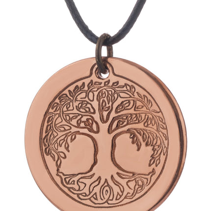 DEMMEX Pure Copper Tree of Life Pendant Necklace for Men and Women, 2.5mm Thick, 1.5 Inches Diameter, Uncoated, Handmade in Turkey - Polish with Salt-Lemon Mix (Copper)