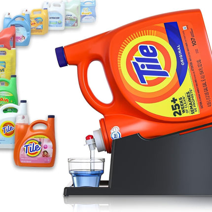 Liquid Laundry Detergent Holder Stand with Drip Tray - 1 Pack - Black