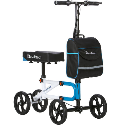 Knee Scooter，Knee Scooter for Adults for Foot Surgery，Knee Walker for Foot Injuries Compact Crutch Alternative with Dual Braking System (Blue)