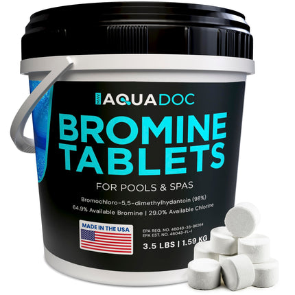 AquaDoc Bromine Tablets for Spa Hot Tub - 3.5lbs Sanitizing Bromine for Hot Tubs - 1 Inch Spa Tablets