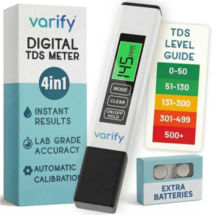 Varify TDS Meter Digital Water Tester for Drinking Water Instant 4in1 Test