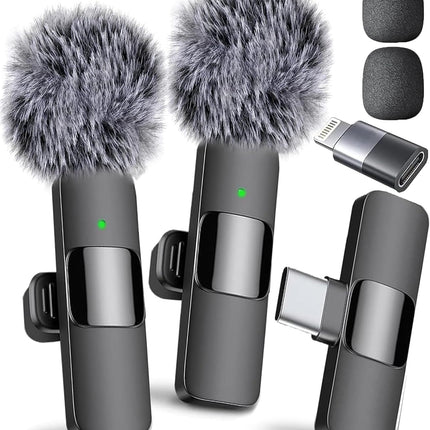 Mini Mic Pro (Latest Model – #1 Microphone for iPhone & Android, Wireless Mini Microphone, Clear Voice, Noise Cancelling, Lavalier Mic for TikTok, YouTube & Interviews