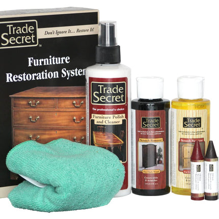 Trade Secret Complete Wood Furniture & Floor Restoration Kit - Scratch Repair and Polish System for Light and Dark Surfaces with Microfiber Cloth