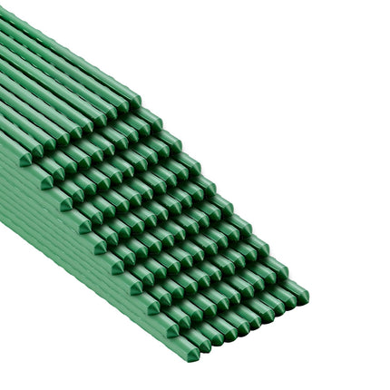 Garden Stakes 58inch (Approx 5FT) 100 Pack Tomato Stakes, Sturdy Tomato Stakes Plastic Coated Metal Plant Supports Plant Support Sticks for Gardening (5FT-100 Pack)