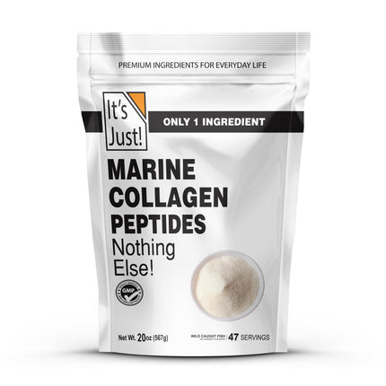 It's Just! Marine Collagen Peptides Powder - Unflavored, Gluten Free, Non-GMO, Heavy Metal Tested - 20oz