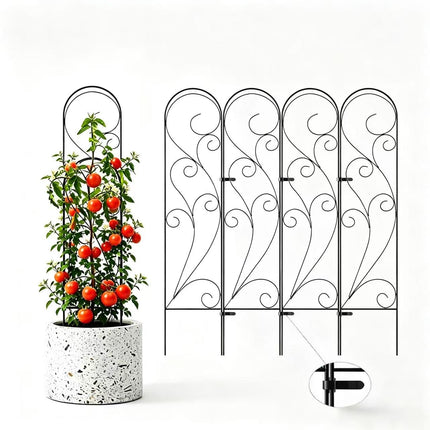 Zhongma 4 Pack 36" Metal Plant Trellis for Potted Plants Climbing,Indoor and Outdoor Fence Plant Support Trellis for Flower and Vagetable