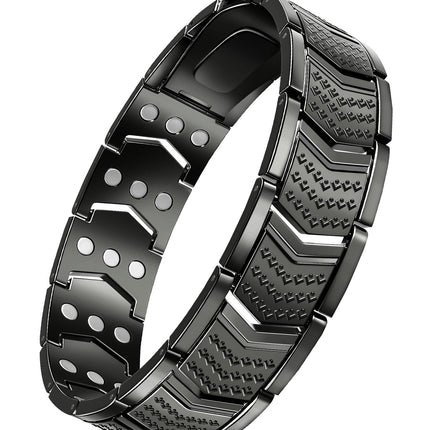 vapeples 99.99% Pure Copper Men's Bracelet with 3800 Gauss Triple-Strength Magnets, Foldover Clasp, and Adjustable Size,Shield Design