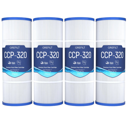Grefilt 4-Pack CCP320 Pool Filter Cartridges, Compatible with Pentair Clean & Clear Plus 320, Replaces Pentair R173573, Pleatco PCC80-PAK4, 320 sq.ft