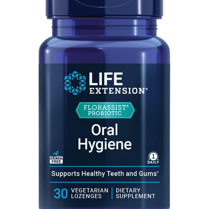 Life Extension FLORASSIST® Probiotic Oral Hygiene, Oral probiotic for Teeth and Gums, pH Levels, Dental Hygiene, Immune Support, BLIS M18™, Once Daily, Gluten Free, Vegetarian, 30 lozenges