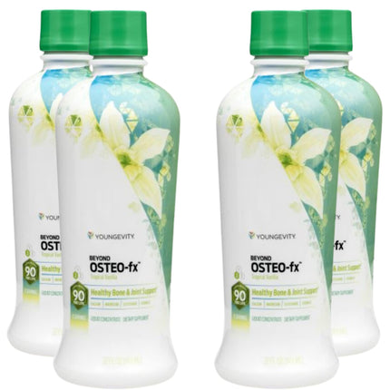 Youngevity Beyond Osteo-FX Liquid 32 oz - Calcium & Magnesium 1200/300mg + Vitamin D3, Zinc, MSM, Glucosamine + 77 Trace Minerals - Supplement for Bone Health (32 fl oz - Pack of 4)