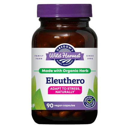 Oregon's Wild Harvest Eleuthero Organic Capsules | Adapt to Stress Naturally, 90 Count