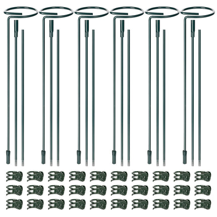 Mwellewm 6 Sets Plant Stakes 12/25/36 Inch Adjustable Plant Support Stakes Tall for Indoor Outdoor Plant Holder Stick Steel Garden Stem Pole Amaryllis Stakes with 30 Clip for Tomato Orchid Lily Flower