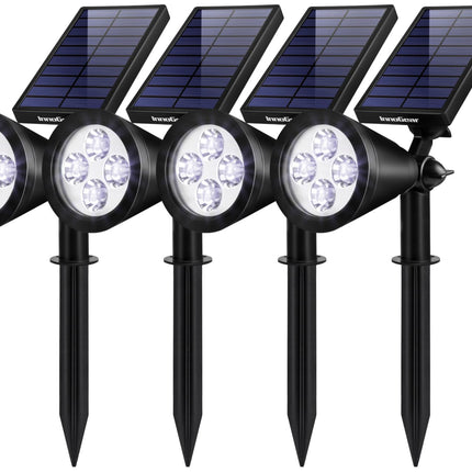 InnoGear Solar Lights Outdoor Lighting Waterproof Landscape Spotlights Uplighting for Outside Flag Garden Trees Yard Pathway Wall Auto On/Off, Pack of 4 (Cool White)