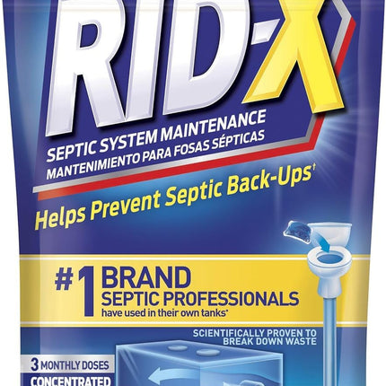 RID-X Septic Tank Treatment Pods – 3 Month Supply, Dual Action Enzymes and Bacteria to Break Down Waste & Prevent Backups