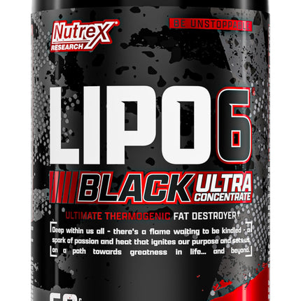 Nutrex Research Lipo-6 Black Ultra Concentrate | Thermogenic Energizing Fat Burner Supplement, Increase Weight Loss, Energy & Intense Focus |Capsule, 60Count