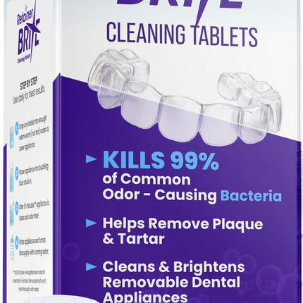 Retainer Brite - Retainer Cleaner Tablets for Invisalign, Mouth Guard Cleaner, Night Guard Cleaning and More. Cleaning Tablets for Ultrasonic Cleaners. 120 Tablets - 4 Month Supply. Made in USA