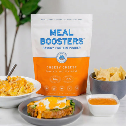 Meal Boosters Savory Protein Powder Supplement | 15–20g Complete Protein Meal Enhancer for Cooking & Prep | Collagen Peptides for Gut, Joint & Support | Keto Friendly, Gluten Free (Cheesy Cheese)
