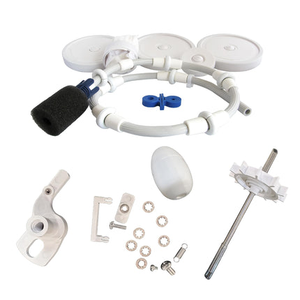 FibroPool Polaris 180/280 Rebuild Kit – Wheels, Bearings, Turbine, Bag, Tail Hose, Head Float & Scrubber – Complete Tune-Up for Polaris Pool Cleaner – White