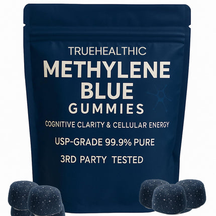 TRUEHEALTHIC Methylene Blue Gummies, Cognitive Support & Mental Focus, 99.9% Pure, Vegan Non GMO Formula, Clean Ingredient Profile, Easy Gummy Format, 30 Gummies (1)