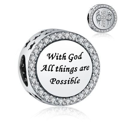925 Sterling Silver Charms Fit Pandora Charms Bracelet God Has You In His Arms I Have You In My Heart Fit Wife Mother's Day Christmas Birthday Gift