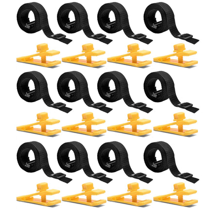 36 Pcs Pool Solar Cover Reel Attachment Kit, Solar Cover Reel Blanket Straps and Clips for Universal Inground Swimming Pool (Yellow, 36Pcs)