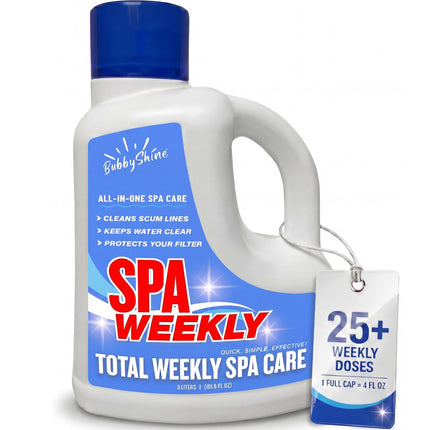 5-in-1 Weekly Hot Tub Chemicals, Spa Chemicals for Hot Tub, Clarifier, Cleaner & Conditioner for Spas & Inflatable Tubs, 3 L – BubbyShine