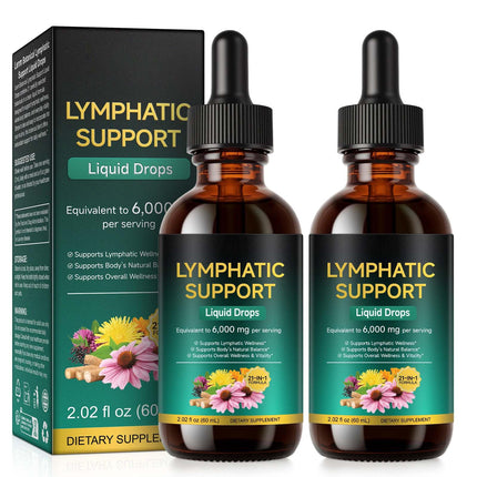 FANSHI 2PCS Lymphatic Drainage Drops – Advanced Botanical Formula with 16 Herbs & Liposomal Delivery – Supports Immune Health – Maximum Absorption & Vegan