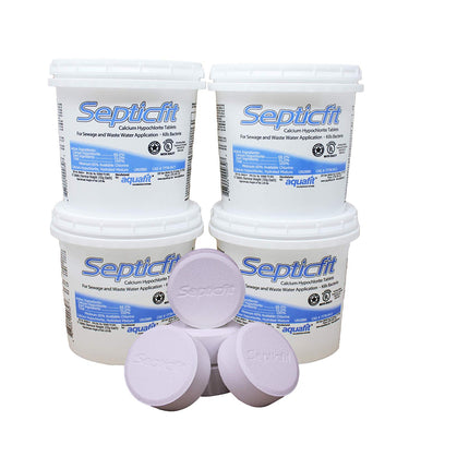 Septicfit Septic Chlorine Tablet - 4 Pail Value Pack - 6 Tablet Pails - 8.2 lbs - NOT for USE in Swimming Pools
