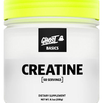 GHOST Basics Creatine Monohydrate Powder for Men & Women – 5G Creapure Creatine Workout Supplement for Muscle Gain – Vegan, Soy Free & Gluten Free - 50 Servings