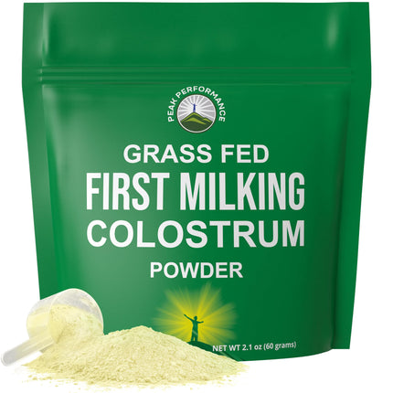 First Milking Colostrum Powder from Grass Fed USA Cows Milked Within 6 Hours of Giving Birth to Get the Most Bioactive Nutrients. High Immunoglobulin Non-GMO Bovine Colostrum Supplement for Humans