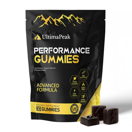 UltimaPeak Pure Shilajit Gummies with Ashwagandha,Trace Minerals & Fulvic Acid, Natural & Non GMO Supplement for Men & Women, 30 Count
