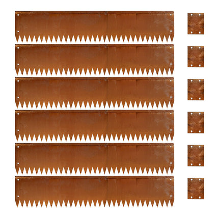 Corten Steel Edging 8" H x 40" L Steel Garden Edging 6 Pack 180 Bend Rusted