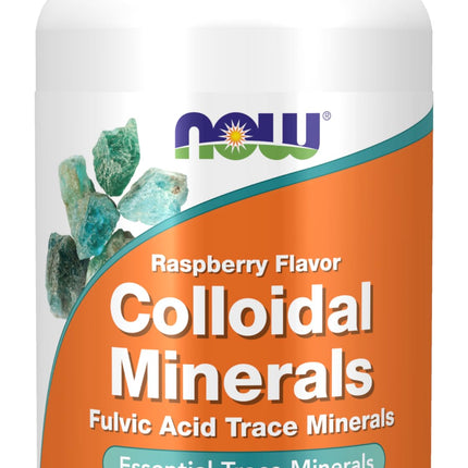 NOW Foods Supplements, Colloidal Minerals Liquid, Plant Derived, Essential Trace Minerals, Raspberry, 32-Ounce
