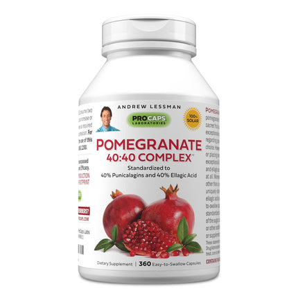 ANDREW LESSMAN Pomegranate 40-40 Complex 360 Capsules - All-Natural, High-Potency Extract to Protect Your Body from Free Radical Damage. No Sugar, Calories, Sweetener, Preservatives. No Additives
