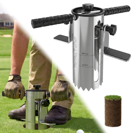 FULLTOOL® Golf Hole Cutter, Stainless Steel with Foot Pedal, USGA Standard