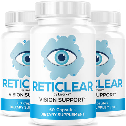 (3 Pack) RetiClear Capsules - Official Eye Health Support Pills, All Natural RetiClear Advanced Supplement Vitamins for Overall Wellness & Support Health Reviews, 180 Capsules for 3 Months