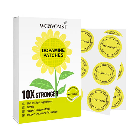 WCOVOMST Dopamine Patches Extra Strength, Vegan Mood & Motivation Support, Plant-Based Formula for Daily Mental Wellness, Supports Balance for Men & Women, 60 Count