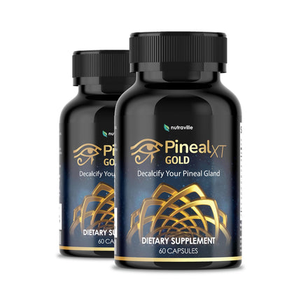 Nutraville Pineal XT Gold - Pineal Gland Supplement - Third Eye Awakening - Focus and Memory Supplement for Brain - 7 Powerful Ingredients Decalcify, Detox, and Activate Your Pineal Gland, 60 Count
