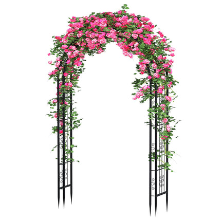 Arbuxzuy 7ft Steel Garden Arch Trellis for Climbing Plants