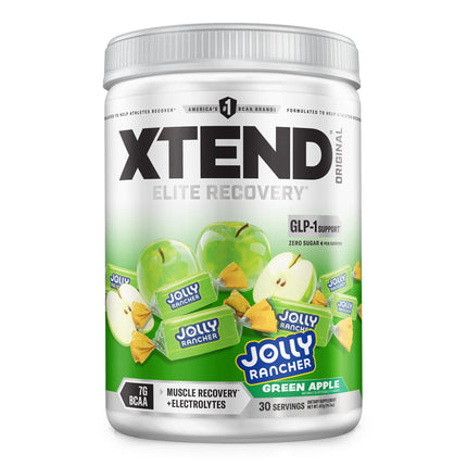 Xtend Original BCAA Powder, 7g BCAAs and 2.5g L-Glutamine for Muscle Recovery, Hydration, and Lean Muscle, Sugar Free Intra and Post Workout Drink with, Green Apple Jolly Rancher, 30 Servings