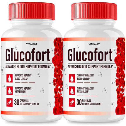 (2 Pack) Glucofort, Max Advanced Blood Support Formula Capsules