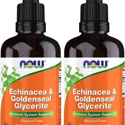 NOW Supplements, Echinacea & Goldenseal Glycerite with Dropper, Immune System Support*, 2-Ounce (Pack of 2)