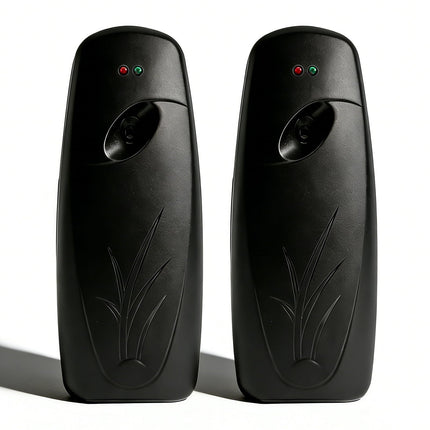Automatic Air Freshener Dispenser – 2-Pack Wall Mounted Time Mist Spray for Home, Bathroom & Office – Battery Operated Scent Sprayer Compatible with Commercial Air Fresheners(Black)