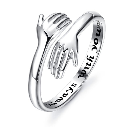 YADOCA 925 Sterling Silver Hug Ring for Women Girls Daughter Granddaughter