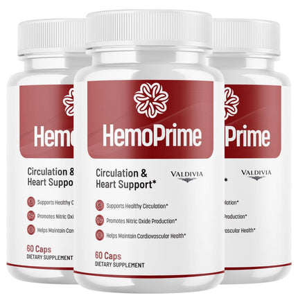 Valdivia (3 Pack) Hemo Prime Capsules - Official HemoPrime Supplement, Premium Formula, Natural Vitamins for Health & Wellness - 180 Capsules for 3 Months