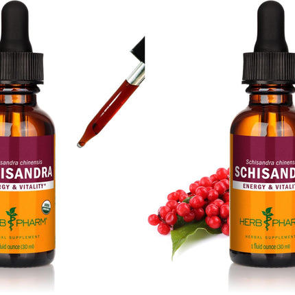 Herb Pharm Certified Organic Schisandra Berry Liquid Extract - 1 Ounce (Pack of 2)
